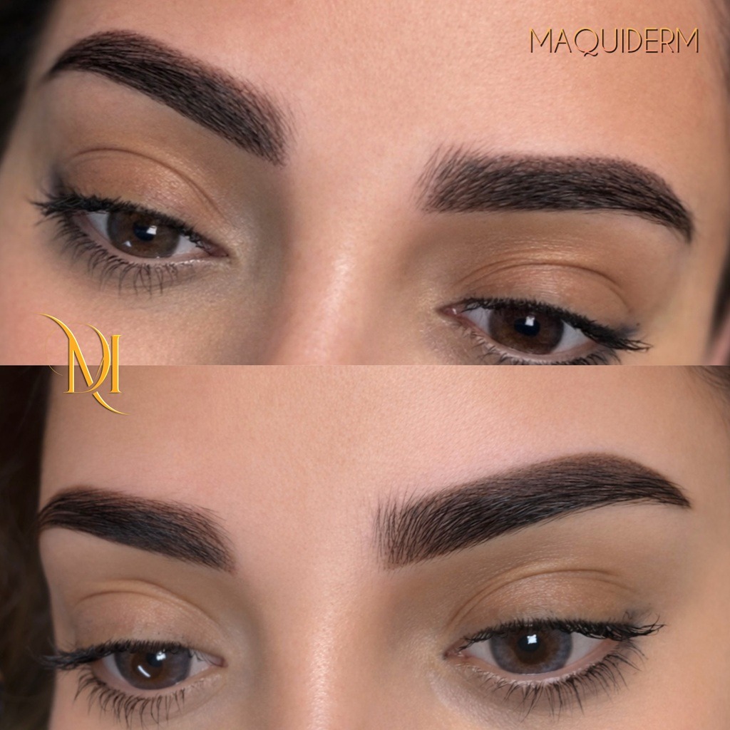 Résultat de sourcils shading effet poudré en maquillage permanent