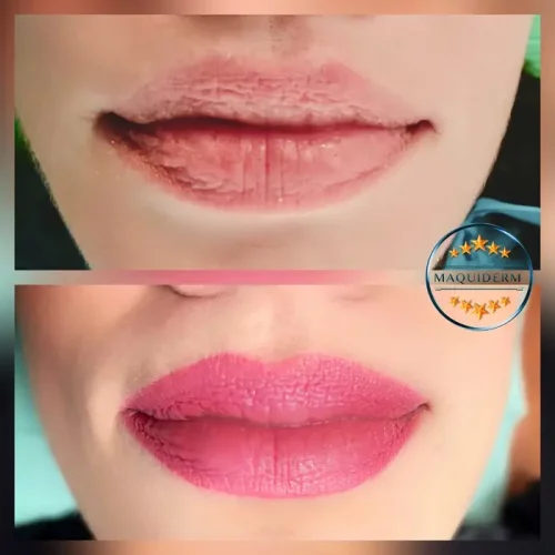 images de maquillage permanent des lèvres